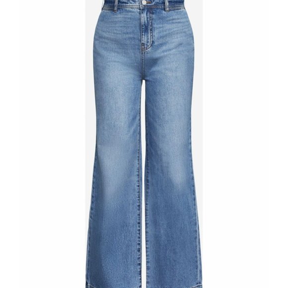 BCBGMaxAzria High Waist Faded Wide-Leg Jeans - Picture 5 of 6